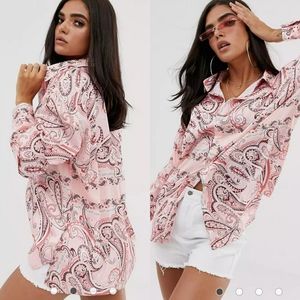 Oversized Paisley Print Shirt